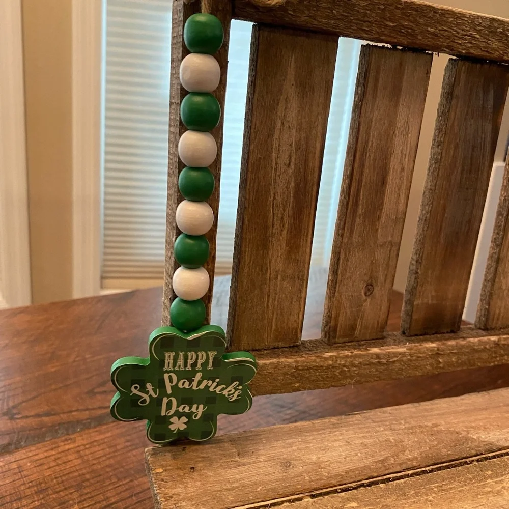 St. Patricks Day Beaded Garland Set Of 3, Lucky & Blessed, Horseshoe Garland
